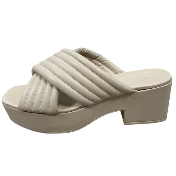 Mercedes Castillo Veronica Leather Crisscross Platform Sandals Linen Sz 11/ EU41 - Picture 7 of 10